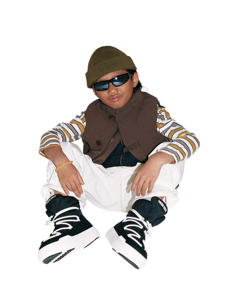 Park lace mid nero per bambini Moon Boot 80D3440070. N001 