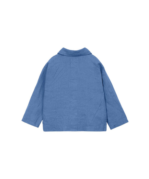 Camicia in lino indaco per bambino Play up 3AS11251 P6185 