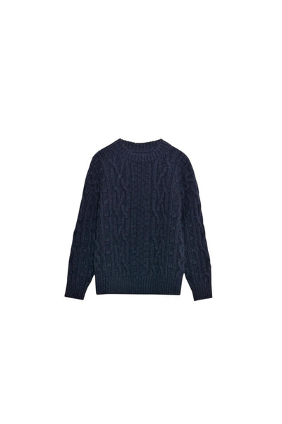 Maglione blu a trecce per bambini The New Society MARIA JUMPER INFINTE NAVY 