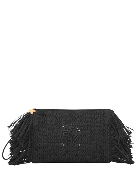Pochette in paglia nera con logo F**K FA26-SW0050BK BLACK 