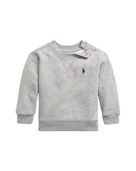 Felpa grigio chiaro con logo per neonato Ralph Lauren Kids 320772102003 HEATHER 