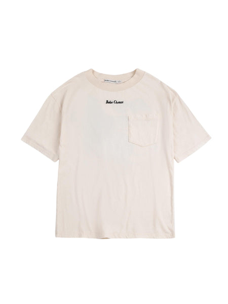 T-shirt panna con logo e stampa per neonati e bambini Bobo Choses B126AC019 UNI 