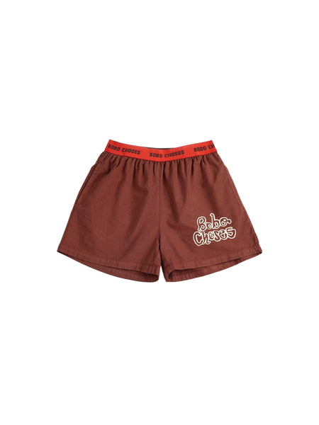 Shorts cioccolato con logo per neonati e bambini Bobo Choses B126AC145 UNI 