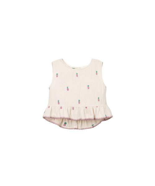 Top panna in maglia con ricami all over per bambina Play up 4AS11152 E786N 