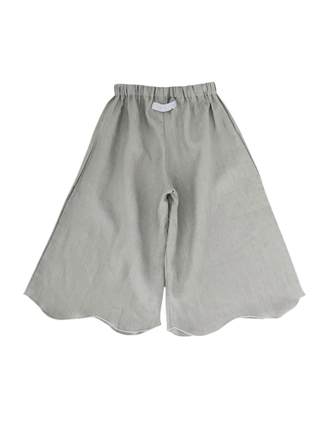 Pantalone in lino verde oliva per bambina Gayalab 597A GRAYGREEN 
