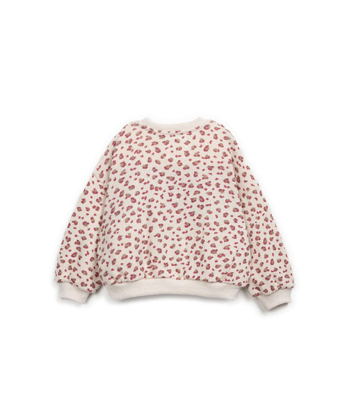 Maglia panna con stampa animalier all over per bambina Play up 4AR11352 E731N 