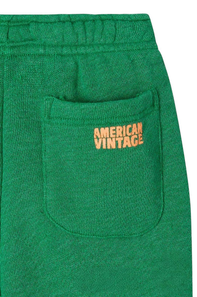 Pantalone in felpa verde con logo per neonati e bambini American Vintage KDOV05A TREFLE 