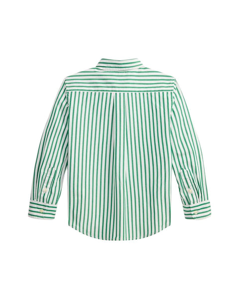 Camicia a righe verdi e bianche con logo per neonato e bambino Ralph Lauren Kids 322979319501 GREEN/WHITE 