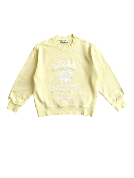 Felpa gialla con logo per bambini Msgm S6MSJUSW053 MS075 
