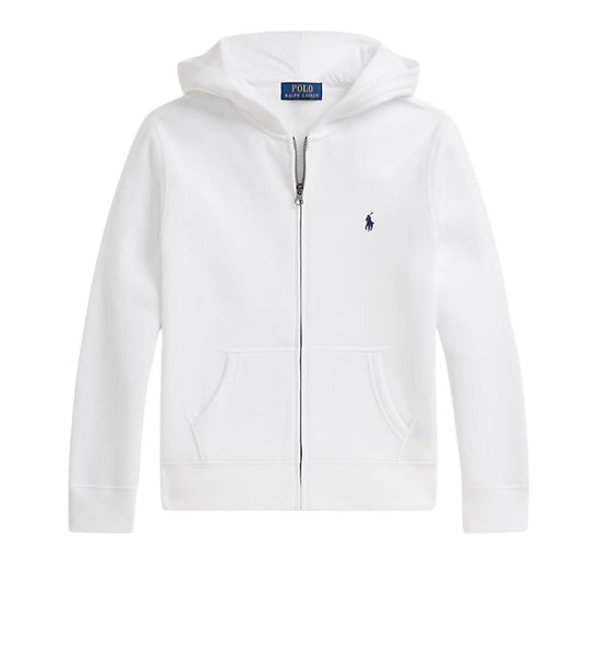 Felpa aperta bianca con logo per bambino Ralph Lauren Kids 323964134001 WHITE 