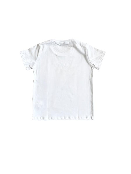 T-shirt bianca con stampa per neonato e bambino Mousse kids LKTS220W SUPERBROS 