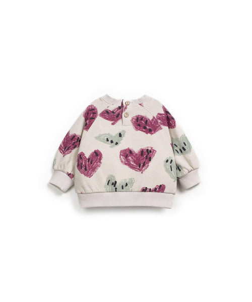 Felpa panna con stampa all over per neonata Play up 2AR11353 E712N 