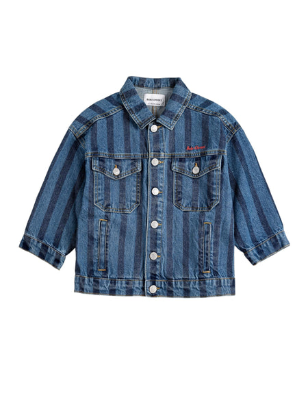 Giubbino in denim blu con logo per neonati e bambini Bobo Choses B126AC122 UNI 