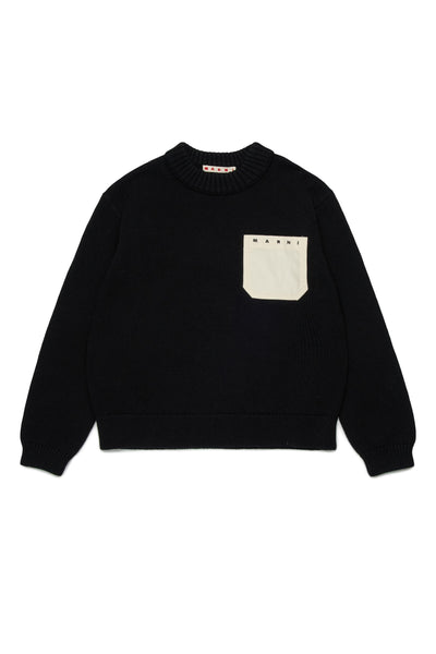 Maglia nera con logo per bambini Marni M01775 0M900 