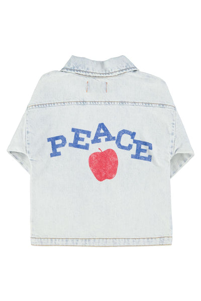 Giacca in denim con stampa per  bambini Piupiuchick SS26.CT2601 DENIM 