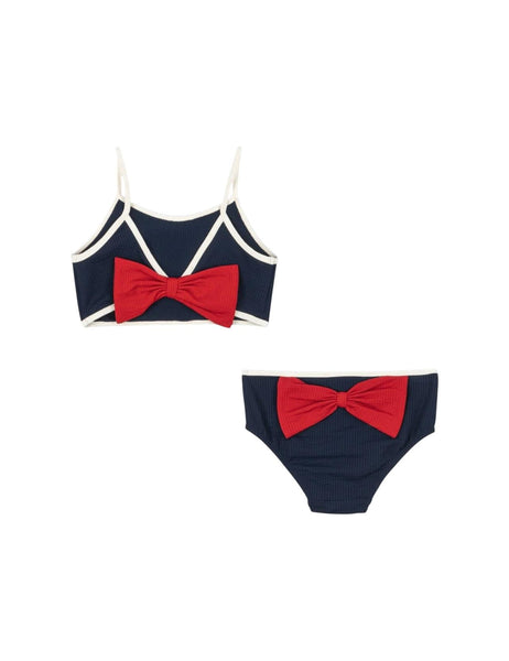 Bikini blu con fiocchi rossi per bambina Konges slojd KS104708 NAVY BLAZER 