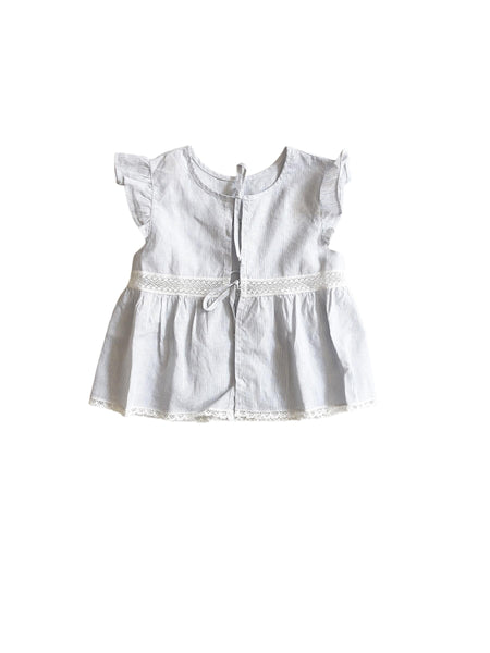 Camicia a righe bianche e celesti per neonata e bambina Zhoe & Tobiah OTL3 10 