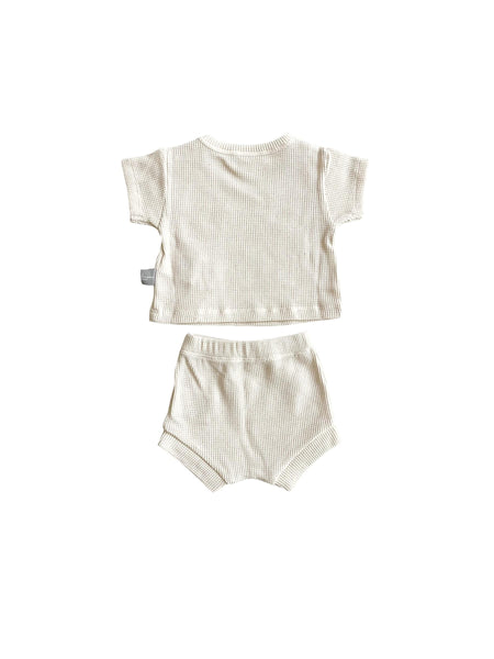 Set panna t-shirt + culotte per neonato Snug 933AK6S050G34 0067 