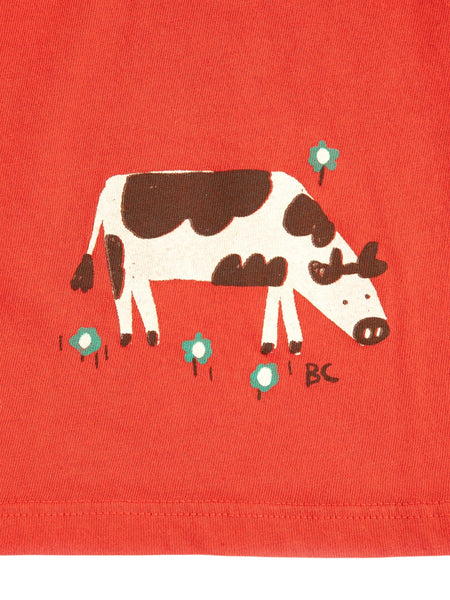 T-shirt cropped rossa con stampa per neonata e bambina Bobo Choses B126AC024 UNI 