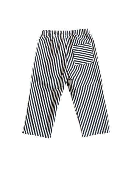 Pantalone a righe bianche e ardesia per neonato e bambino Zhoe & Tobiah STZ4 367 