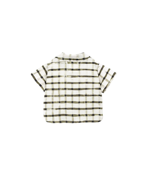 Camicia a quadri verdi per neonato Play up 1AS11253 E773N 