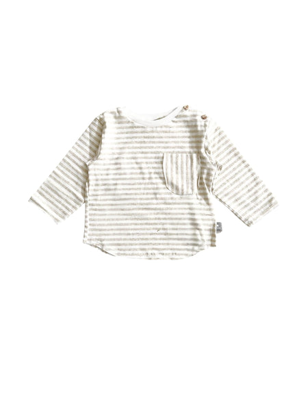 T-shirt a righe beige per neonato Snug 933BB6S042G40 0067 