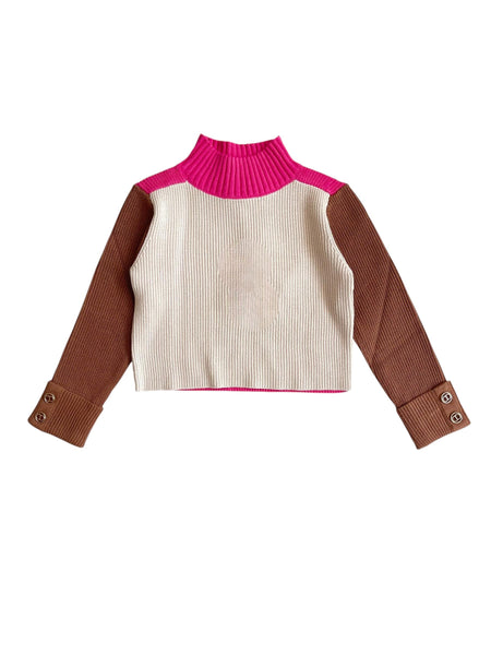 Lupetto color block multicolor per bambina Twin set 252GJ3060 12734 