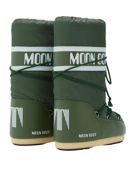 Stivale icon in nylon verde per bambini Moon Boot 80D1400440 G016 