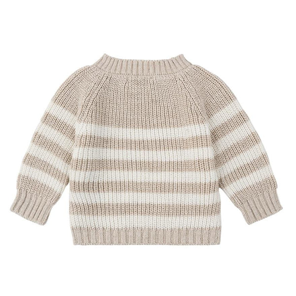 Maglia a righe beige e bianche per neonato 1+ more in the family XALOC BEIGE 