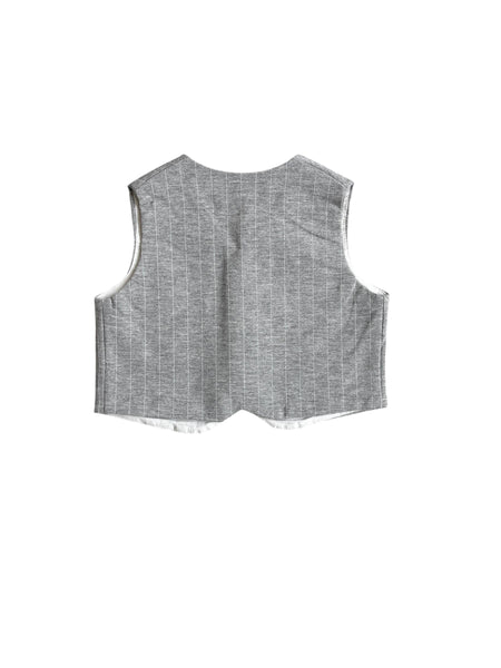 Gilet grigio gessato per neonato Fiorile 1502 001 