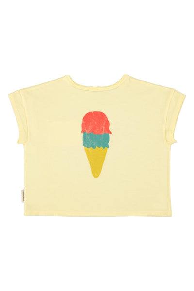 T-shirt gialla con stampa per neonati e bambini Piupiuchick SS26.JRS2615 YELLOW 