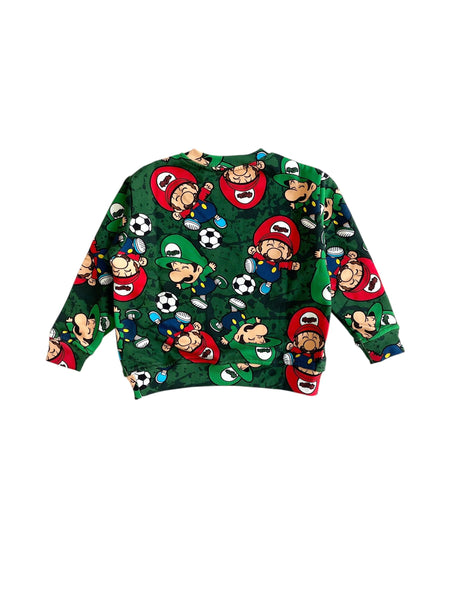 Felpa verde con stampa all over per neonato e bambino Mousse kids PKFG180 BROSOCCER 