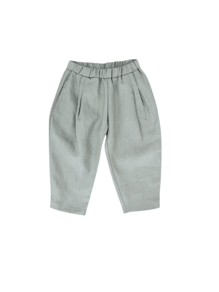 Pantalone in lino verde oliva per bambini Gayalab 595B GRAYGREEN 