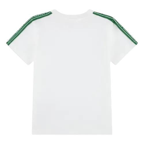 T-shirt bianca con logo per neonato e bambino Lacoste 847575 70V 
