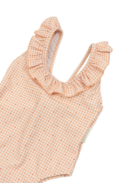 Costume intero check rosa pesca per neonata Bamboom 976 PEACHY SQUARE 