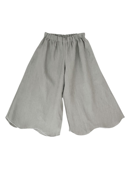 Pantalone in lino verde oliva per bambina Gayalab 597A GRAYGREEN 
