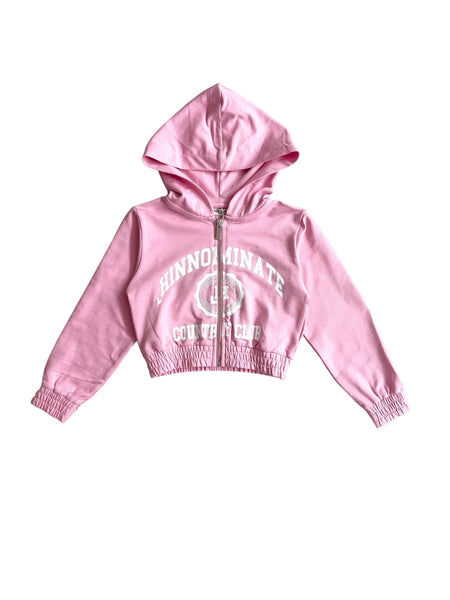 Felpa aperta rosa con cappuccio e logo per bambina Hinnominate 3645FY00350 FLAMINGO 