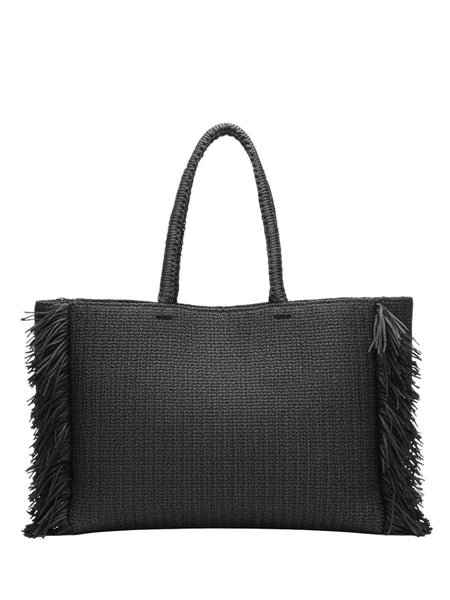 Maxi borsa nera in paglia F**K FA26-SW0040BK BLACK 