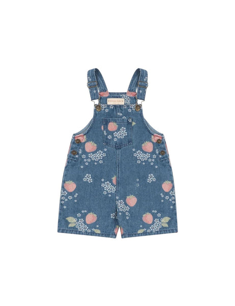 Salopette corta in denim con stampa all over per neonata e bambina Konges slojd KS104972 MARMELADE 