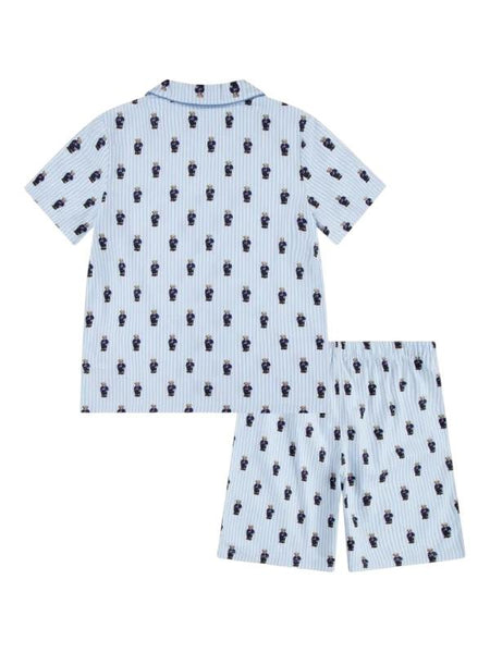 Pigiama cielo e bianco a righe con motivo Bear per bambino Ralph Lauren Kids 9P0139 W20 