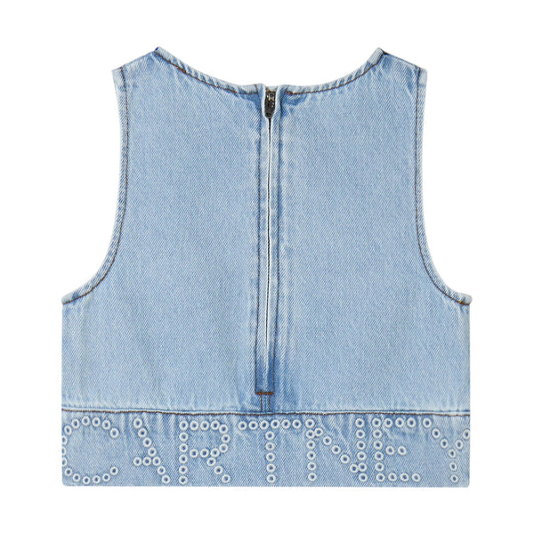 Top in denim con logo per bambina Stella McCartney kids TY5A52 600 