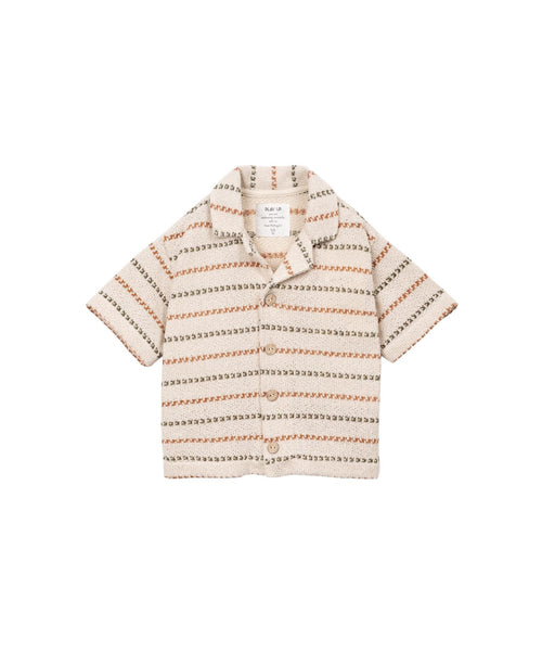 Camicia in maglia beige a righe per bambino Play up 3AS11250 R367G 