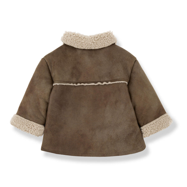 Montoncino marrone con dettagli in teddy ecru per neonati 1+ more in the family FILIPPA BROWN 