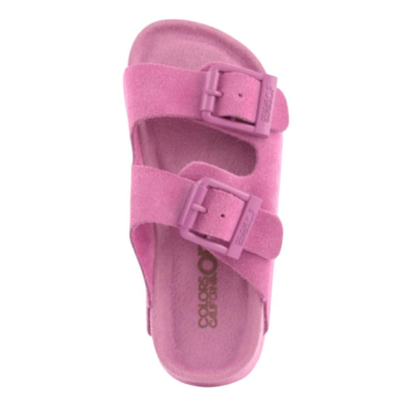 Ciabatta fucsia in pelle scamosciata per bambina Colors of California HC.3208N DER 