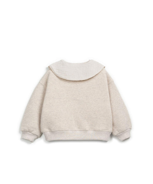 Felpa beige con colletto per bambina Play up 4AR10903 P0086 