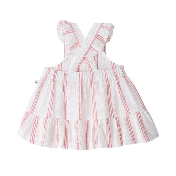 Abito bianco a righe rosa per neonata 1+ more in the family JONCOLS STRAWBERRY 
