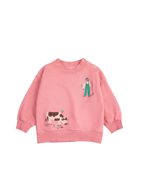 Felpa rosa con stampa per neonata Bobo Choses B126AB041 UNI 