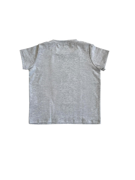 T-shirt grigia con stampa per neonato e bambino Mousse kids LKTS210M SWIMSHARK 