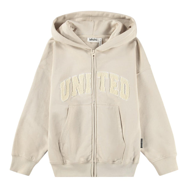 Felpa beige aperta con cappuccio per bambino Molo MARLEY 8894 