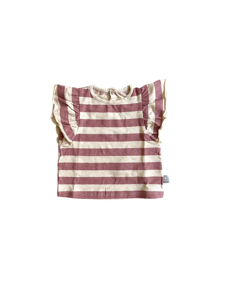 T-shirt a righe ecrù e terracotta per neonata Snug 933BB6S102G49 0082 